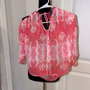 Pink Sheer Women's Top
